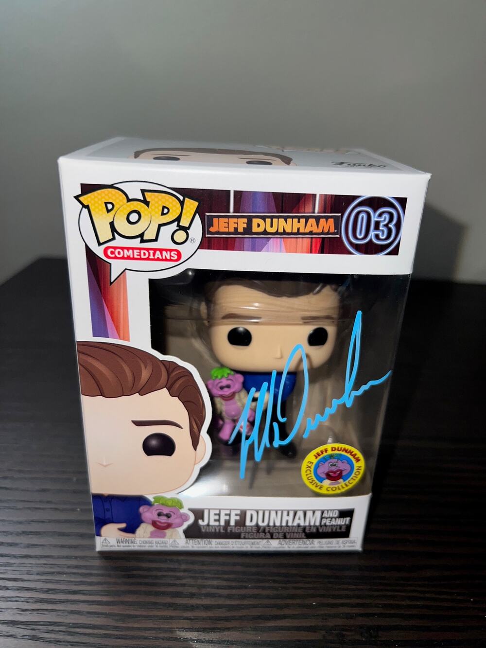 EXCLUSIVE AUTOGRAPHED Jeff Dunham w/ Peanut VAULTED Funko Pop #03 Comedians EXC